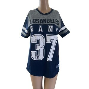 NFL Los Angeles Rams Cross Stripe Blue Tshirt Tee